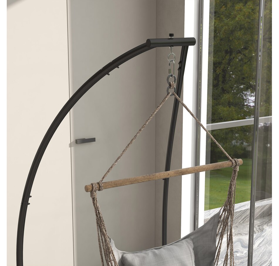 Image 938255_ALTMORE7.jpg, Product 938-255 / Price $109.99, Outsunny Hanging Hammock Chair Stand Only, C Shape Swing Stand, Black from Outsunny on TSC.ca's Home & Garden department