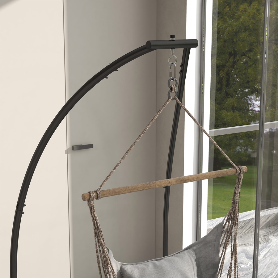 Image 938255_ALTMORE7.jpg, Product 938-255 / Price $133.99, Outsunny Hanging Hammock Chair Stand Only, C Shape Swing Stand, Black from Outsunny on TSC.ca's Home & Garden department