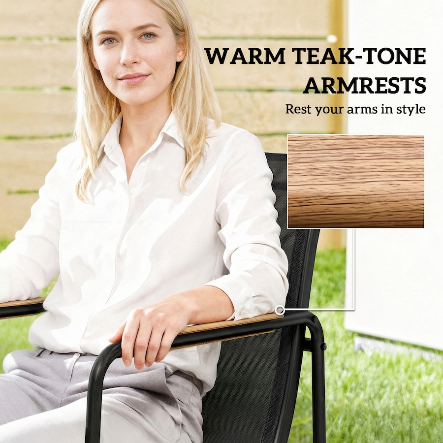 Image 938257_ALTMORE5.jpg, Product 938-257 / Price $424.99, Outsunny 7 Pieces Outdoor Dining Set, Patio Table and Chairs for 6, Black from Outsunny on TSC.ca's Home & Garden department
