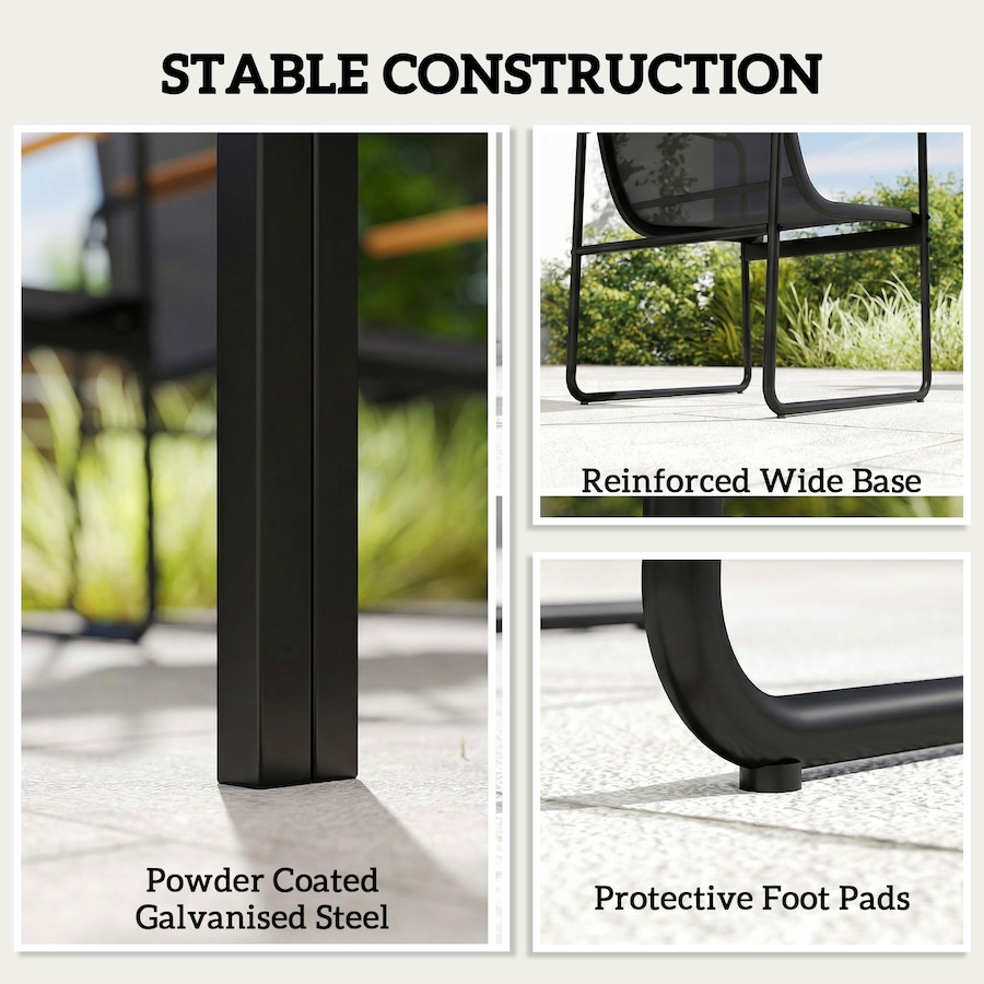 Image 938257_ALTMORE7.jpg, Product 938-257 / Price $424.99, Outsunny 7 Pieces Outdoor Dining Set, Patio Table and Chairs for 6, Black from Outsunny on TSC.ca's Home & Garden department
