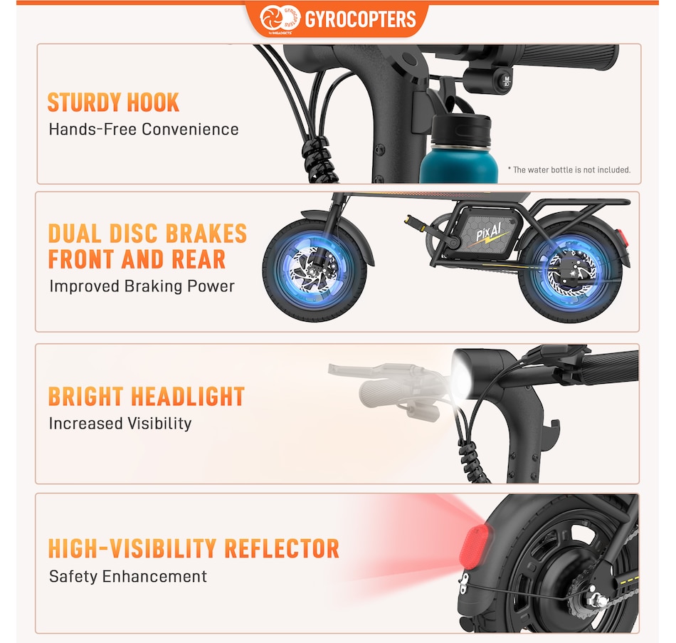 Image 938260_ALTMORE6.jpg, Product 938-260 / Price $499.99, Gyrocopters PixAI Electric foldable dual rider cargo Bike for Adults/Teen from Gyrocopters on TSC.ca's Health & Fitness department