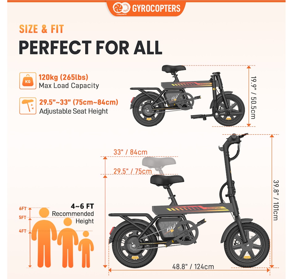 Image 938260_ALTMORE7.jpg, Product 938-260 / Price $499.99, Gyrocopters PixAI Electric foldable dual rider cargo Bike for Adults/Teen from Gyrocopters on TSC.ca's Health & Fitness department