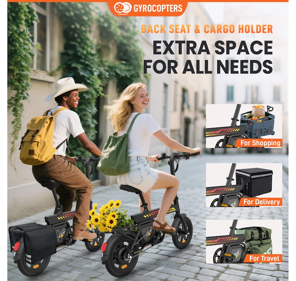 Image 938260_ALTMORE8.jpg, Product 938-260 / Price $499.99, Gyrocopters PixAI Electric foldable dual rider cargo Bike for Adults/Teen from Gyrocopters on TSC.ca's Health & Fitness department