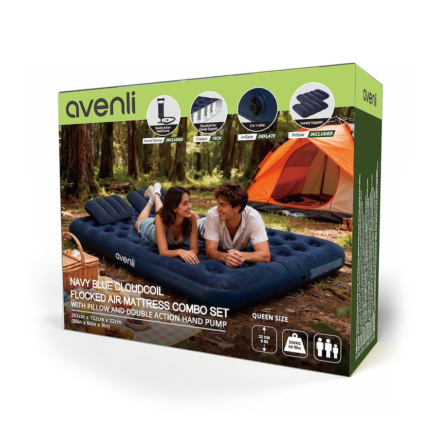 Image 938264_ALTMORE7.jpg, Product 938-264 / Price $54.99, Avenli Queen-size Air Mattress for 2 people with 2 Pillows & a Double-Action Hand Pump from IMGadgets on TSC.ca's Home & Garden department