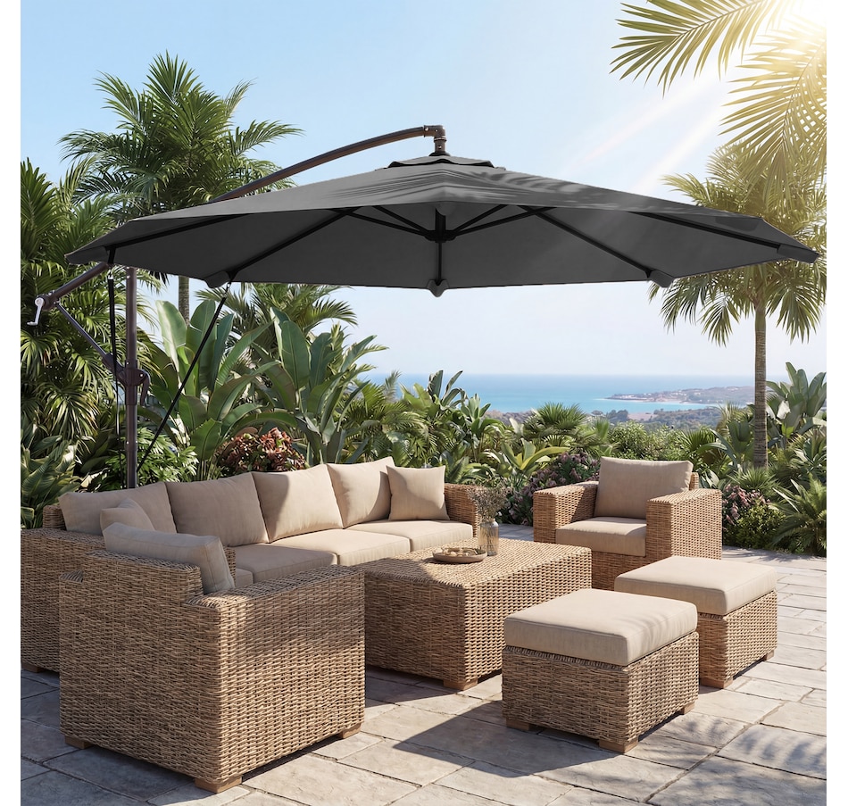 Image 938271_ALTMORE10.jpg, Product 938-271 / Price $119.99 - $134.99, Outsuny 10FT Cantilever Patio Umbrella with Cover and Wind Ropes from Outsunny on TSC.ca's Home & Garden department