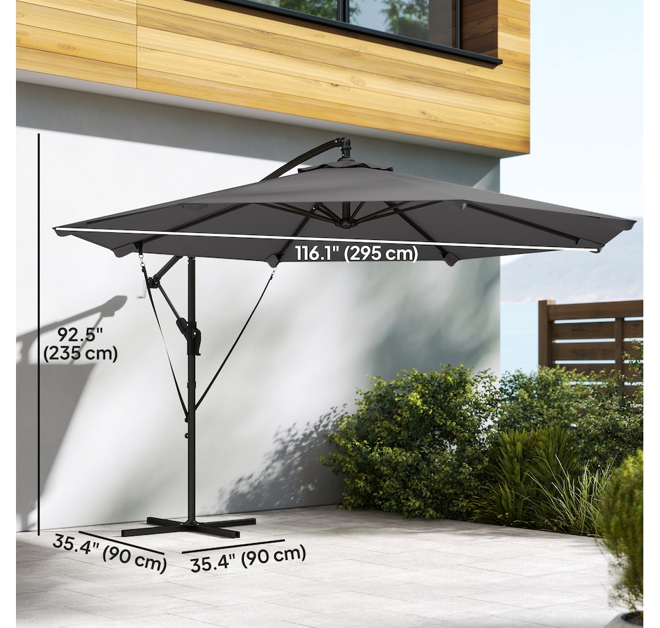 Image 938271_ALTMORE11.jpg, Product 938-271 / Price $119.99 - $134.99, Outsuny 10FT Cantilever Patio Umbrella with Cover and Wind Ropes from Outsunny on TSC.ca's Home & Garden department