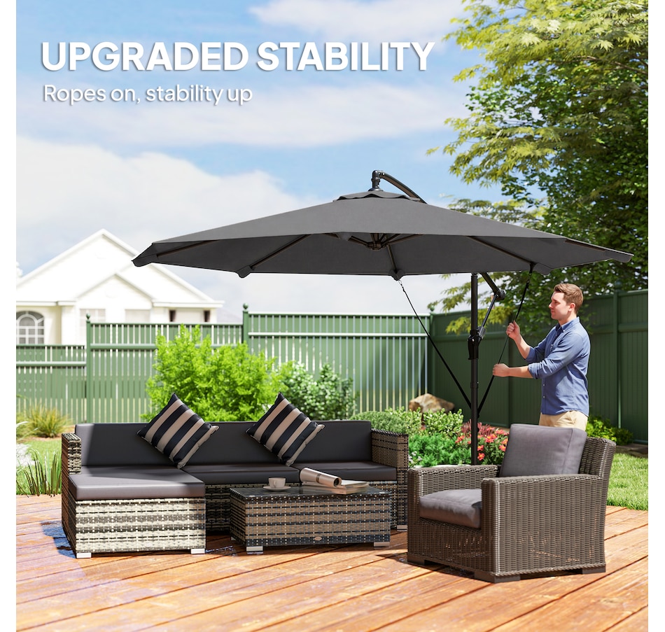 Image 938271_ALTMORE12.jpg, Product 938-271 / Price $119.99 - $134.99, Outsuny 10FT Cantilever Patio Umbrella with Cover and Wind Ropes from Outsunny on TSC.ca's Home & Garden department