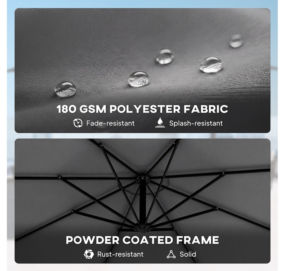 Image 938271_ALTMORE13.jpg, Product 938-271 / Price $119.99 - $134.99, Outsuny 10FT Cantilever Patio Umbrella with Cover and Wind Ropes from Outsunny on TSC.ca's Home & Garden department