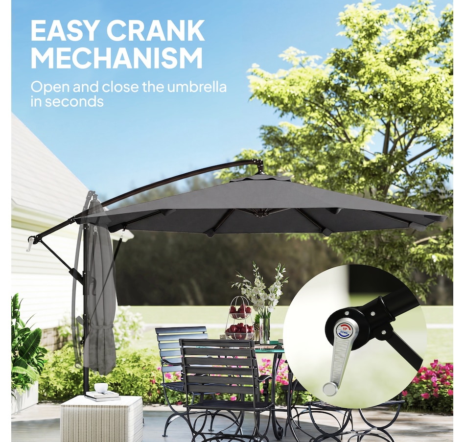 Image 938271_ALTMORE14.jpg, Product 938-271 / Price $119.99 - $134.99, Outsuny 10FT Cantilever Patio Umbrella with Cover and Wind Ropes from Outsunny on TSC.ca's Home & Garden department