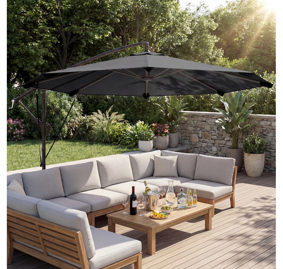 Image 938271_ALTMORE15.jpg, Product 938-271 / Price $119.99 - $134.99, Outsuny 10FT Cantilever Patio Umbrella with Cover and Wind Ropes from Outsunny on TSC.ca's Home & Garden department