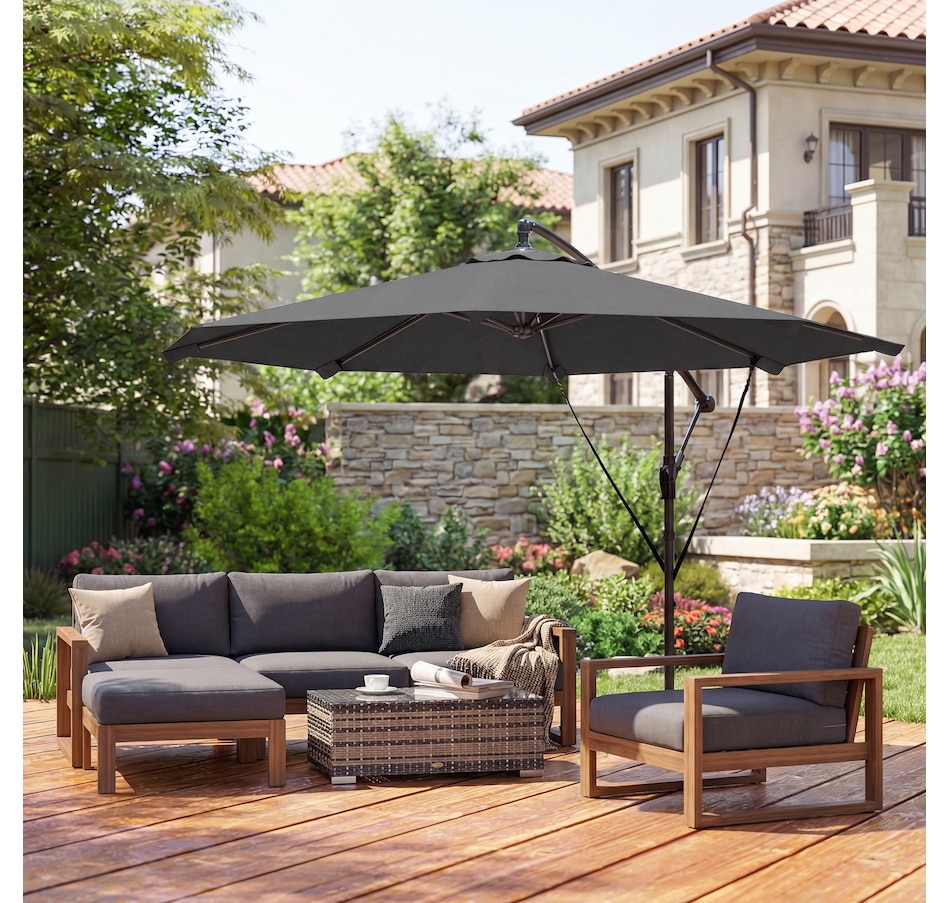 Image 938271_ALTMORE16.jpg, Product 938-271 / Price $119.99 - $134.99, Outsuny 10FT Cantilever Patio Umbrella with Cover and Wind Ropes from Outsunny on TSC.ca's Home & Garden department