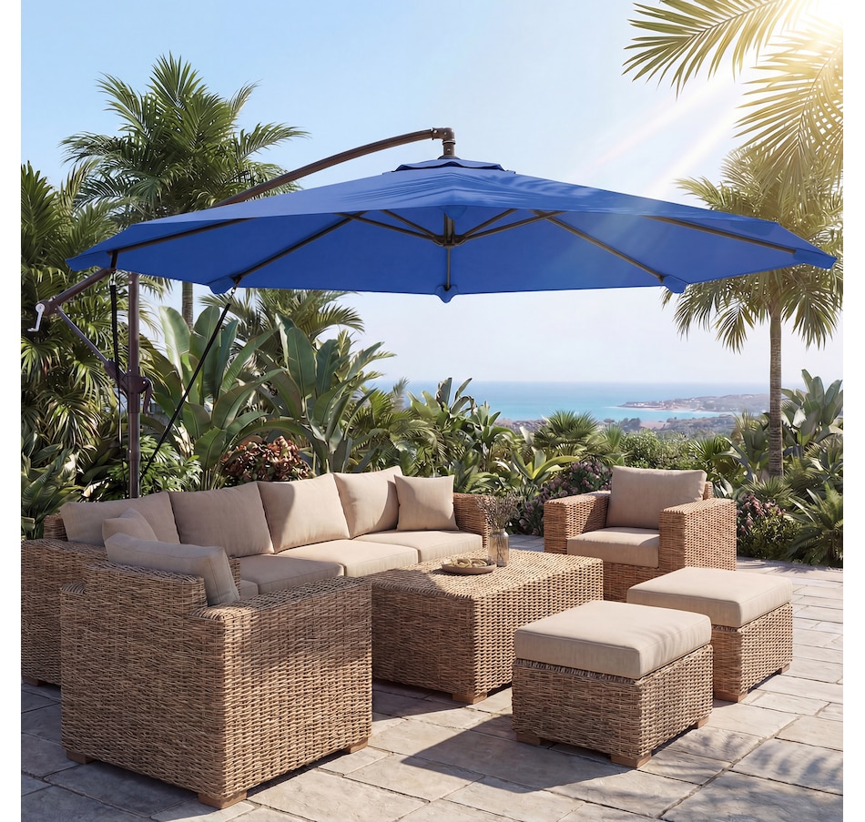 Image 938271_ALTMORE17.jpg, Product 938-271 / Price $119.99 - $134.99, Outsuny 10FT Cantilever Patio Umbrella with Cover and Wind Ropes from Outsunny on TSC.ca's Home & Garden department