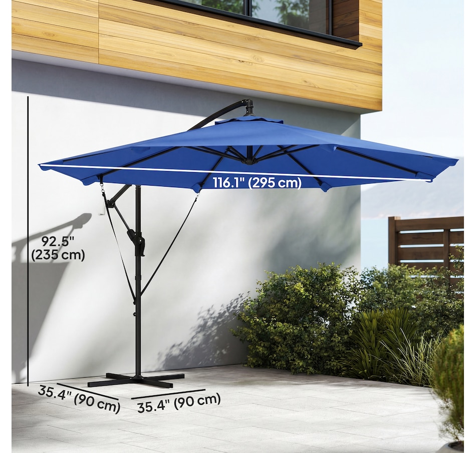 Image 938271_ALTMORE18.jpg, Product 938-271 / Price $119.99 - $134.99, Outsuny 10FT Cantilever Patio Umbrella with Cover and Wind Ropes from Outsunny on TSC.ca's Home & Garden department