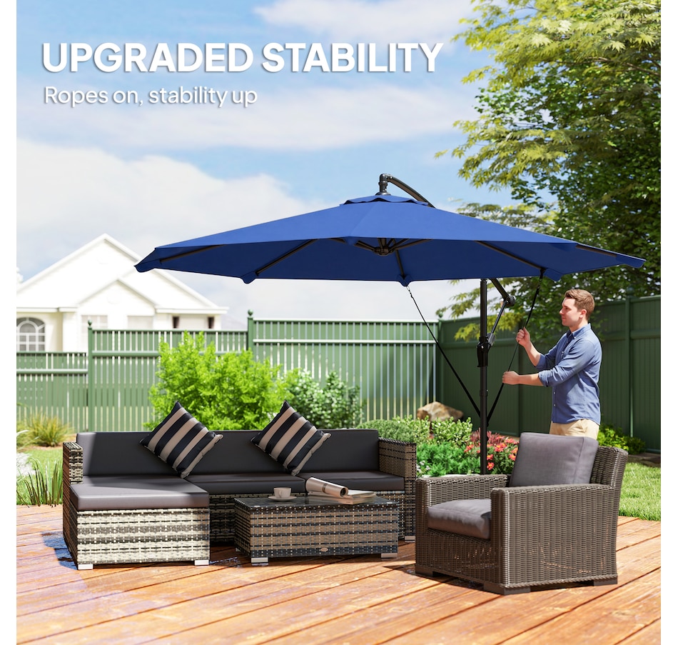 Image 938271_ALTMORE19.jpg, Product 938-271 / Price $119.99 - $134.99, Outsuny 10FT Cantilever Patio Umbrella with Cover and Wind Ropes from Outsunny on TSC.ca's Home & Garden department