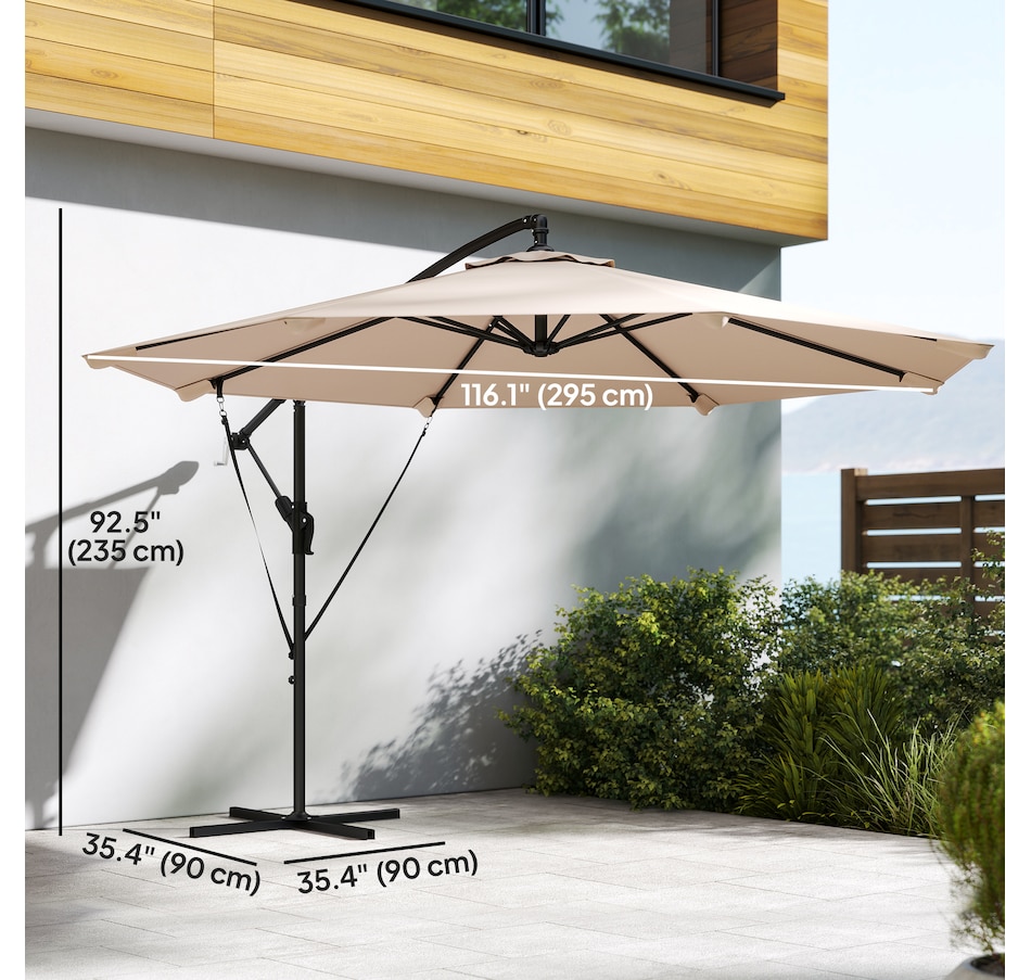 Image 938271_ALTMORE2.jpg, Product 938-271 / Price $119.99 - $134.99, Outsuny 10FT Cantilever Patio Umbrella with Cover and Wind Ropes from Outsunny on TSC.ca's Home & Garden department