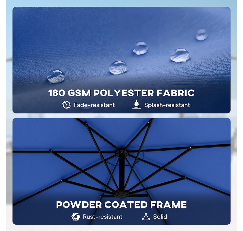 Image 938271_ALTMORE21.jpg, Product 938-271 / Price $119.99 - $134.99, Outsuny 10FT Cantilever Patio Umbrella with Cover and Wind Ropes from Outsunny on TSC.ca's Home & Garden department