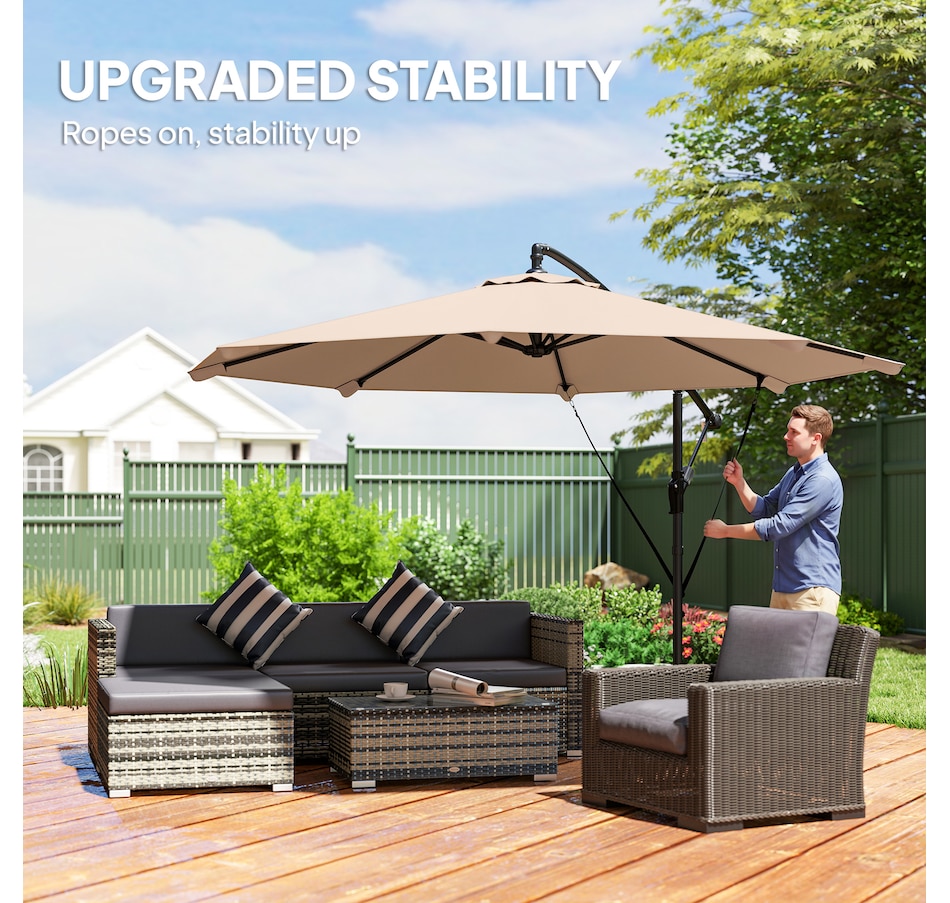 Image 938271_ALTMORE3.jpg, Product 938-271 / Price $119.99 - $134.99, Outsuny 10FT Cantilever Patio Umbrella with Cover and Wind Ropes from Outsunny on TSC.ca's Home & Garden department