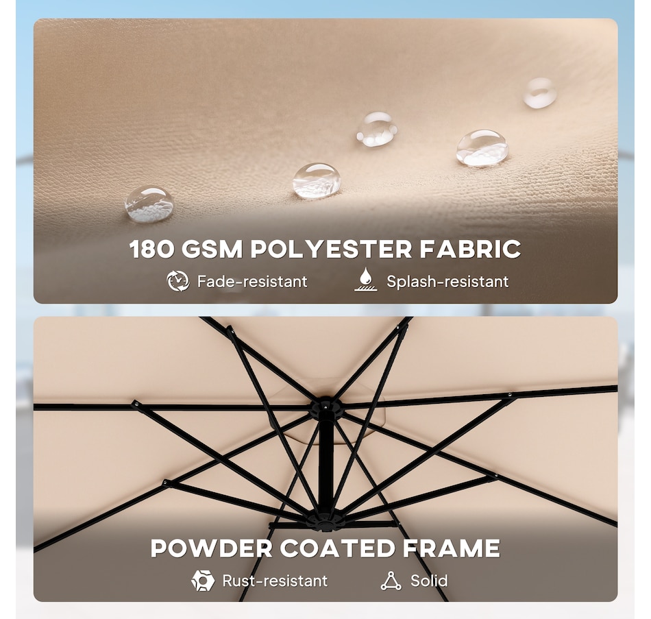 Image 938271_ALTMORE5.jpg, Product 938-271 / Price $119.99 - $134.99, Outsuny 10FT Cantilever Patio Umbrella with Cover and Wind Ropes from Outsunny on TSC.ca's Home & Garden department