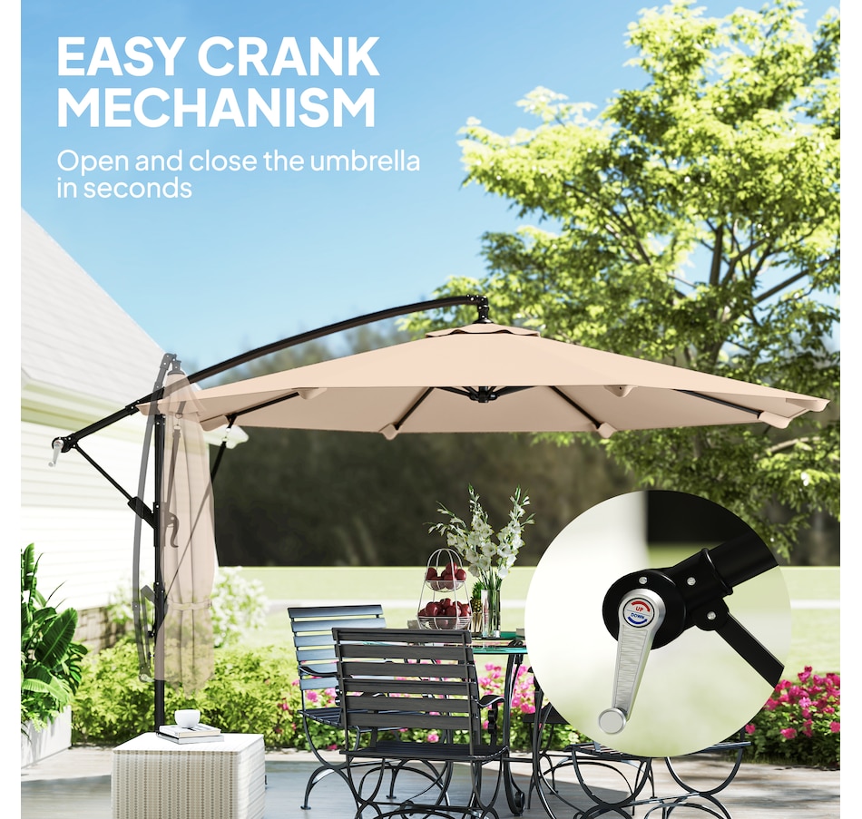 Image 938271_ALTMORE6.jpg, Product 938-271 / Price $119.99 - $134.99, Outsuny 10FT Cantilever Patio Umbrella with Cover and Wind Ropes from Outsunny on TSC.ca's Home & Garden department