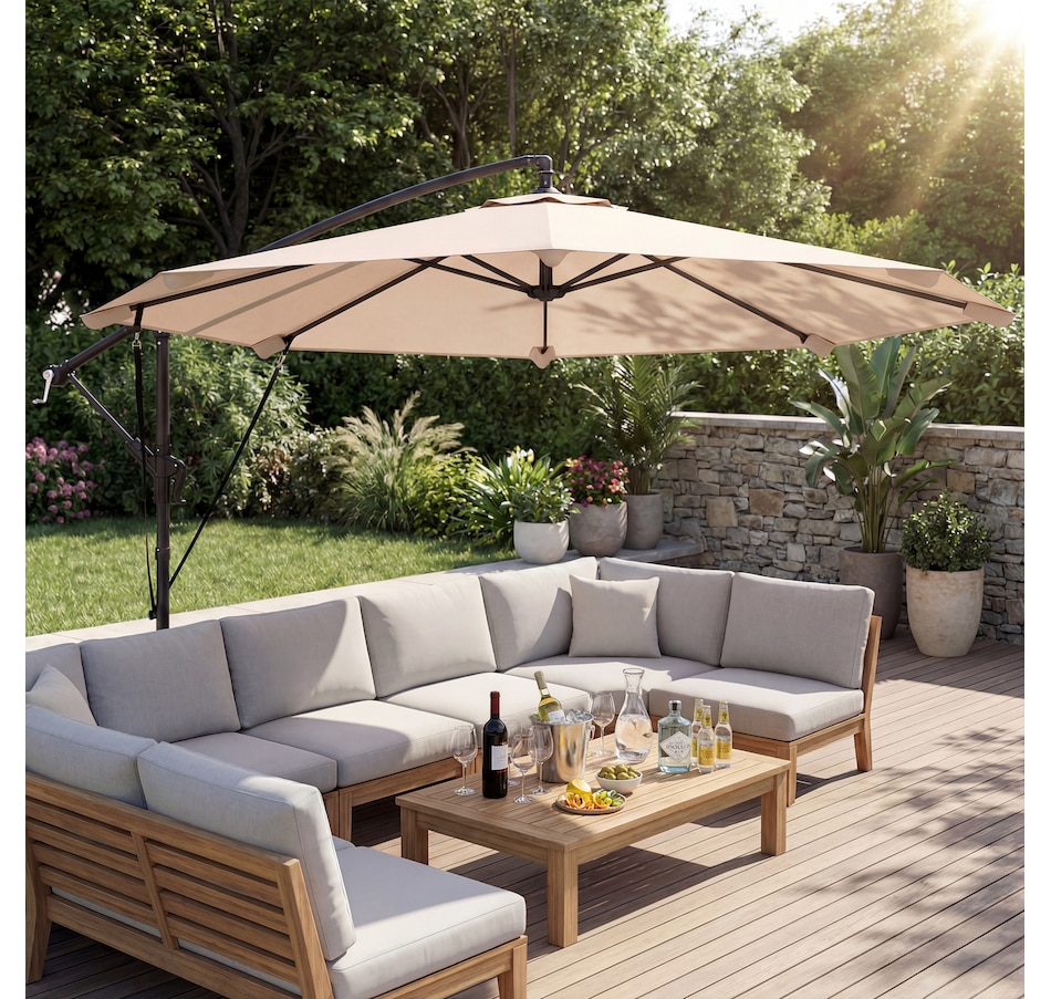 Image 938271_ALTMORE7.jpg, Product 938-271 / Price $119.99 - $134.99, Outsuny 10FT Cantilever Patio Umbrella with Cover and Wind Ropes from Outsunny on TSC.ca's Home & Garden department