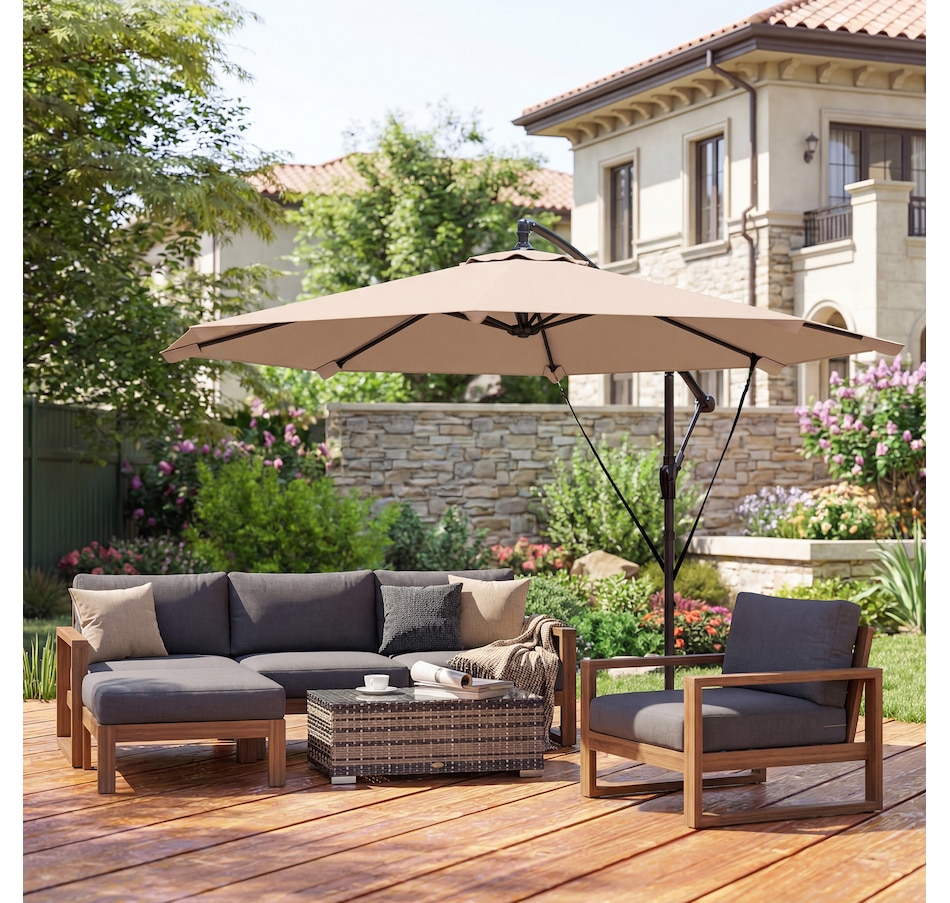 Image 938271_ALTMORE8.jpg, Product 938-271 / Price $119.99 - $134.99, Outsuny 10FT Cantilever Patio Umbrella with Cover and Wind Ropes from Outsunny on TSC.ca's Home & Garden department