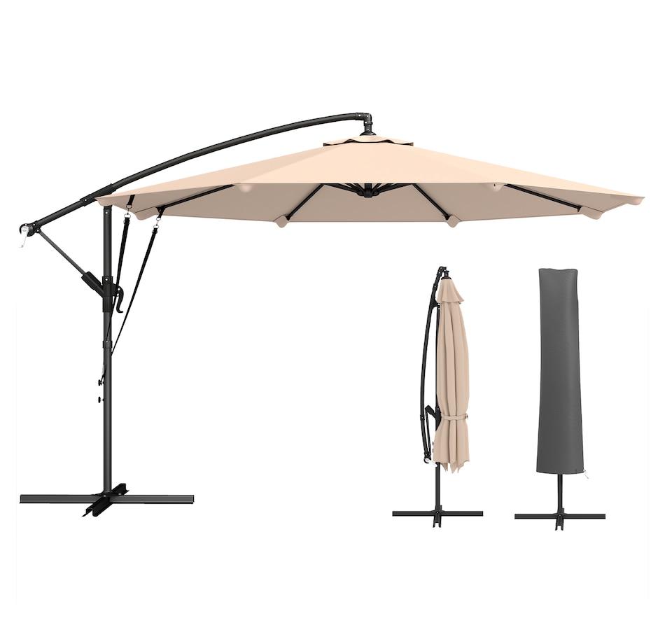 Image 938271_ST01.jpg, Product 938-271 / Price $119.99 - $134.99, Outsuny 10FT Cantilever Patio Umbrella with Cover and Wind Ropes from Outsunny on TSC.ca's Home & Garden department