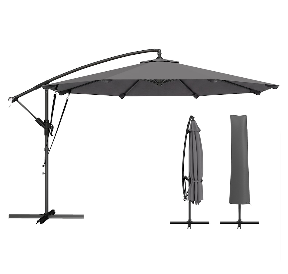 Image 938271_ST02.jpg, Product 938-271 / Price $119.99 - $134.99, Outsuny 10FT Cantilever Patio Umbrella with Cover and Wind Ropes from Outsunny on TSC.ca's Home & Garden department