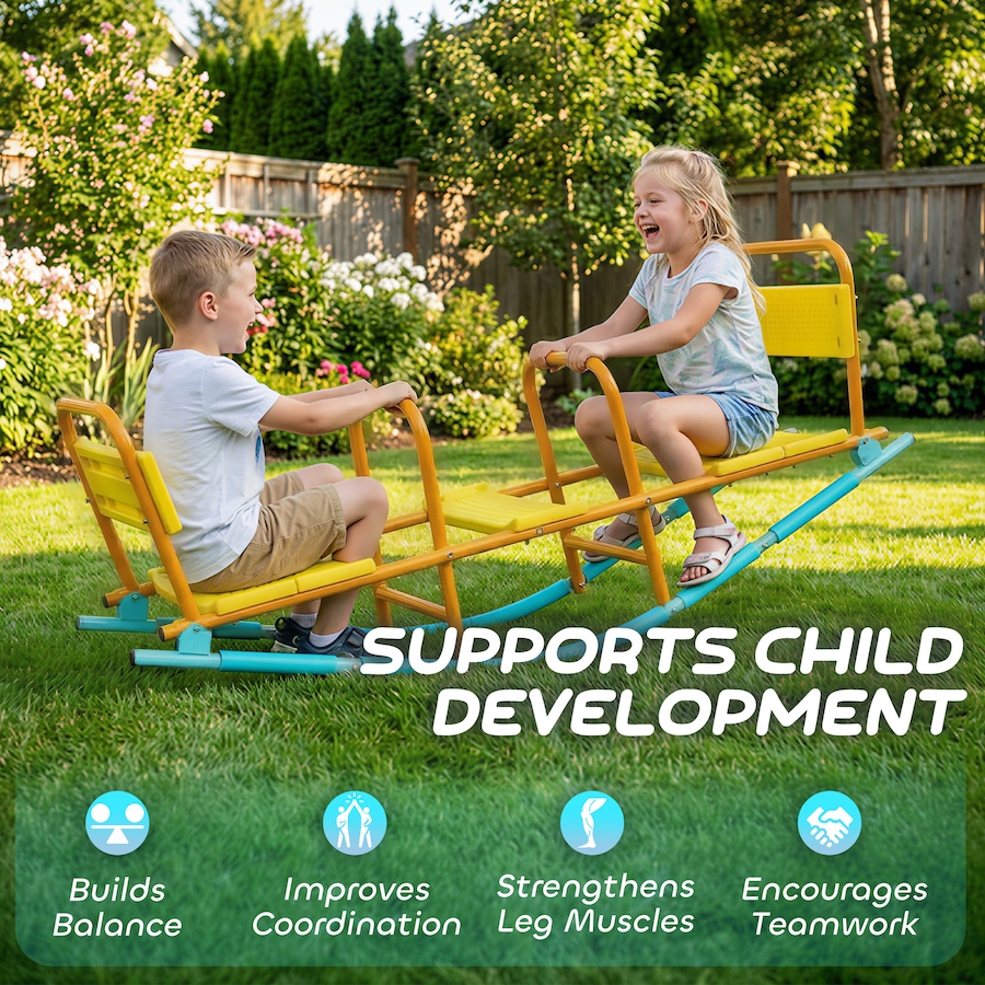 Image 938277_ALTMORE10.jpg, Product 938-277 / Price $109.99, Qaba 2 in 1 Teeter Totter Seesaw for Kids Age 3-8 for Indoor Outdoor from Qaba on TSC.ca's Home & Garden department