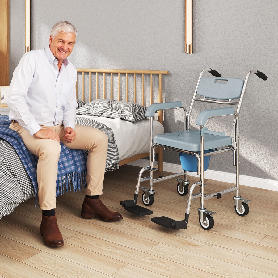 Image 938287_ALTMORE1.jpg, Product 938-287 / Price $169.99, HOMCOM Shower Chair with Wheels, Bedside Commode Wheelchair for Seniors from HOMCOM on TSC.ca's department