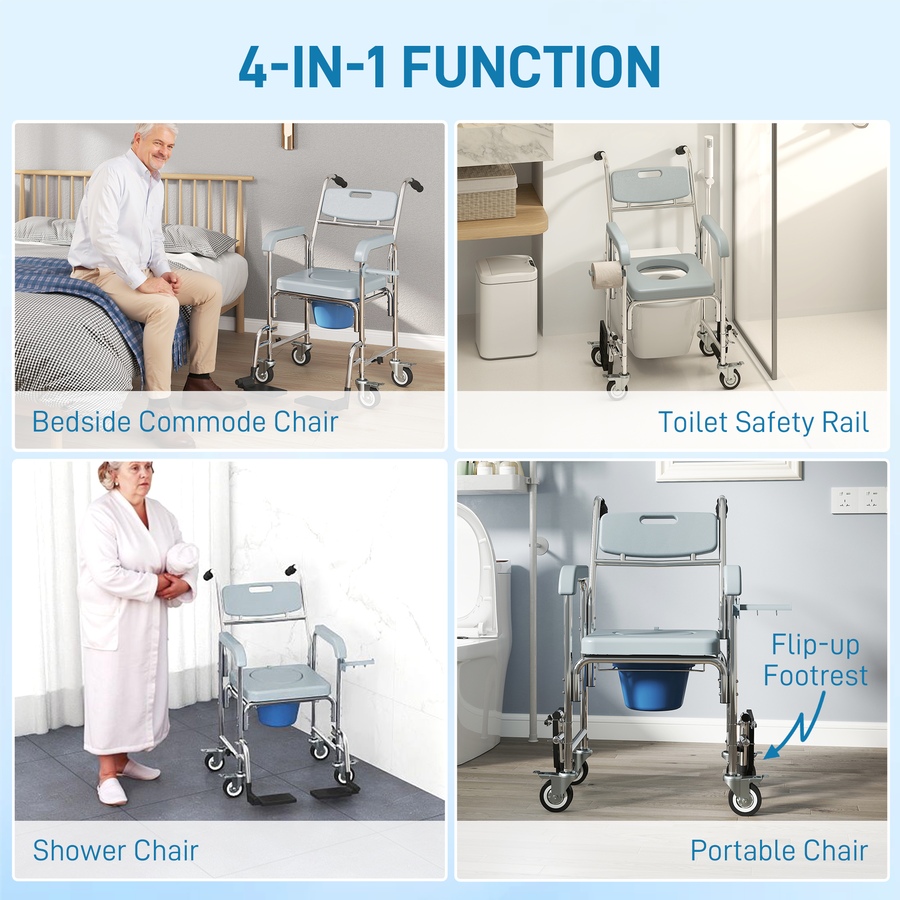 Image 938287_ALTMORE3.jpg, Product 938-287 / Price $169.99, HOMCOM Shower Chair with Wheels, Bedside Commode Wheelchair for Seniors from HOMCOM on TSC.ca's department
