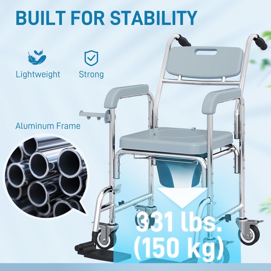 Image 938287_ALTMORE5.jpg, Product 938-287 / Price $169.99, HOMCOM Shower Chair with Wheels, Bedside Commode Wheelchair for Seniors from HOMCOM on TSC.ca's department