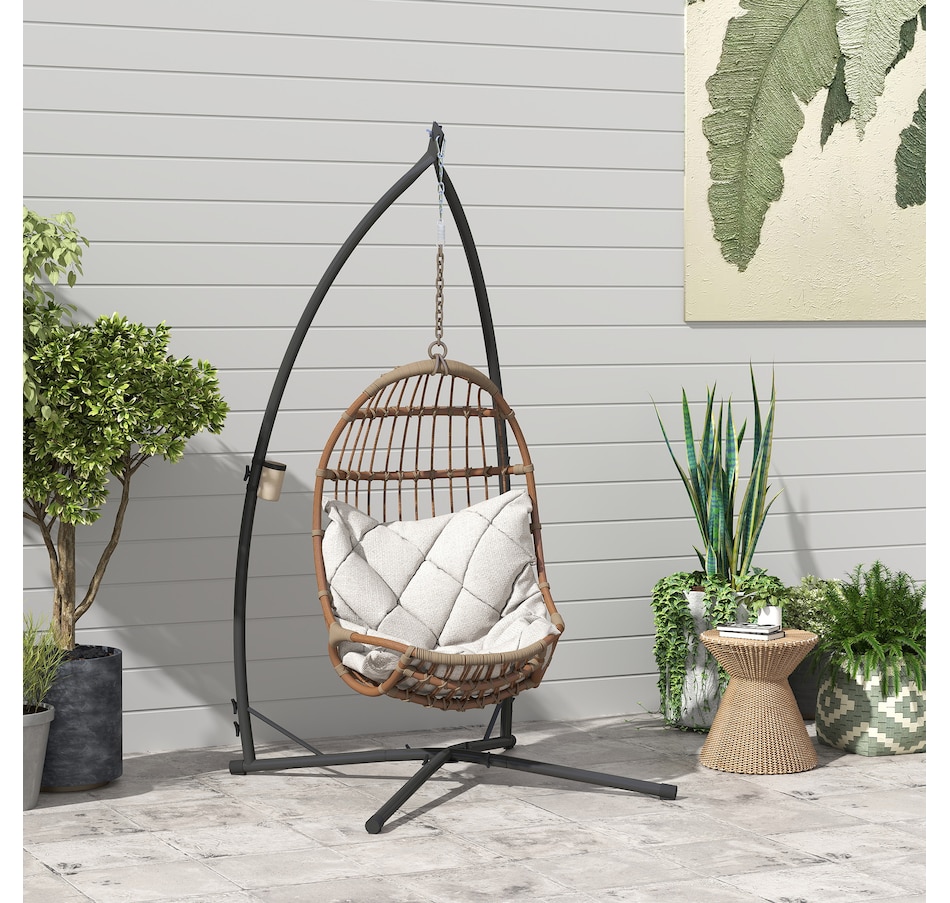 Image 938289_ALTMORE1.jpg, Product 938-289 / Price $114.99, Outsunny Hammock Chair Stand, Steel Hanging Chair Stand Only w/ Cup Holder from Outsunny on TSC.ca's Home & Garden department