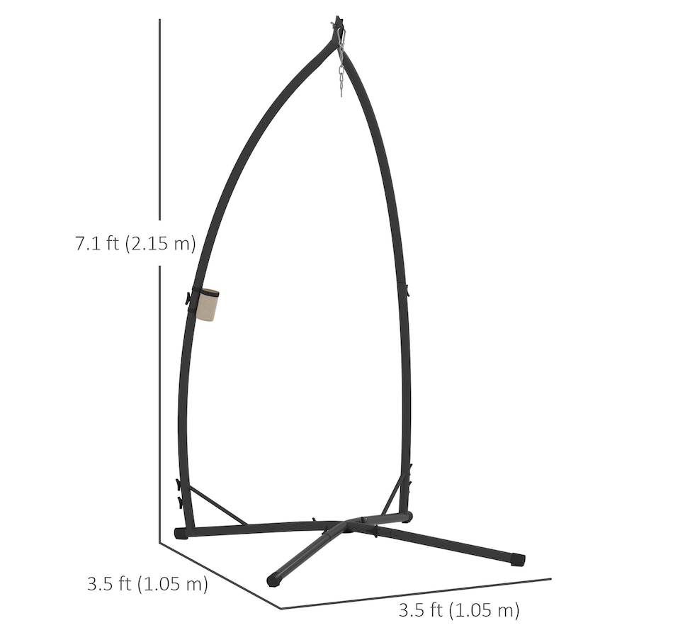 Image 938289_ALTMORE2.jpg, Product 938-289 / Price $114.99, Outsunny Hammock Chair Stand, Steel Hanging Chair Stand Only w/ Cup Holder from Outsunny on TSC.ca's Home & Garden department