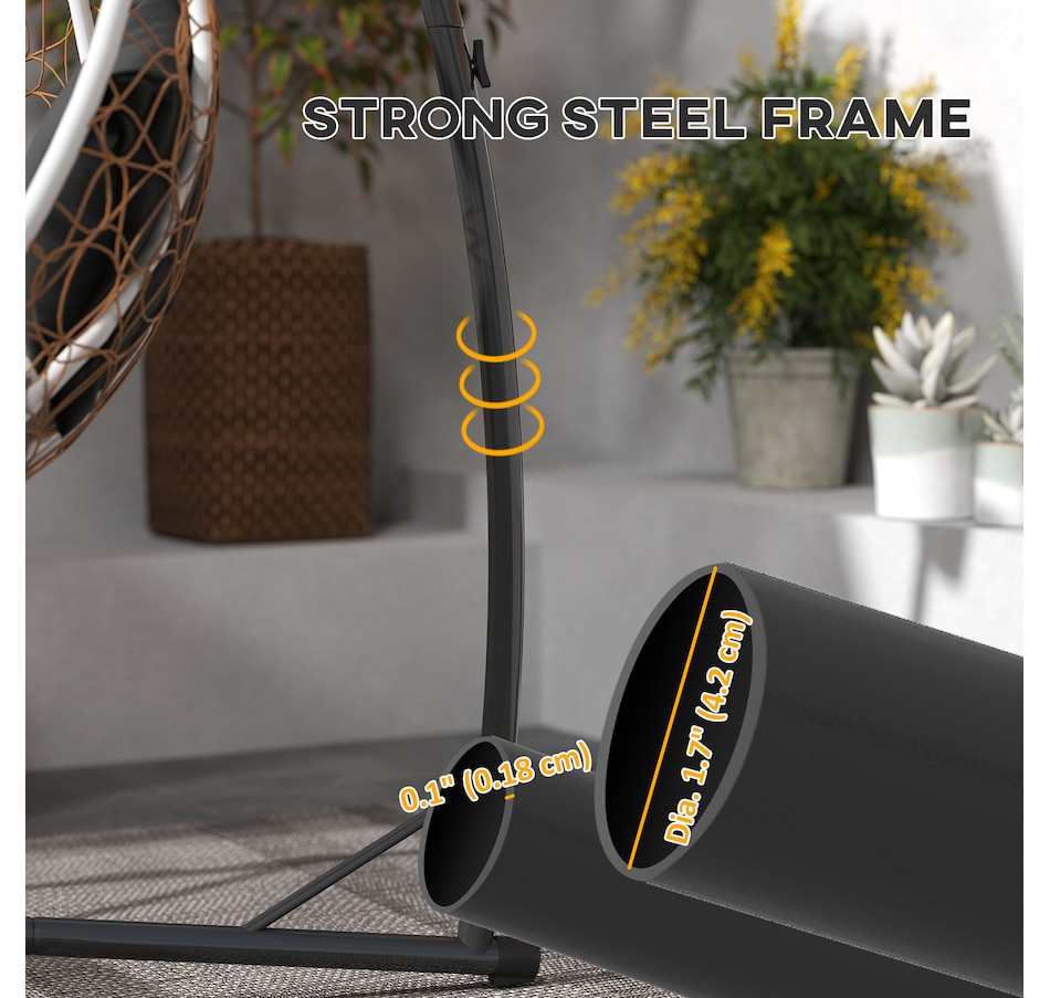 Image 938289_ALTMORE4.jpg, Product 938-289 / Price $114.99, Outsunny Hammock Chair Stand, Steel Hanging Chair Stand Only w/ Cup Holder from Outsunny on TSC.ca's Home & Garden department