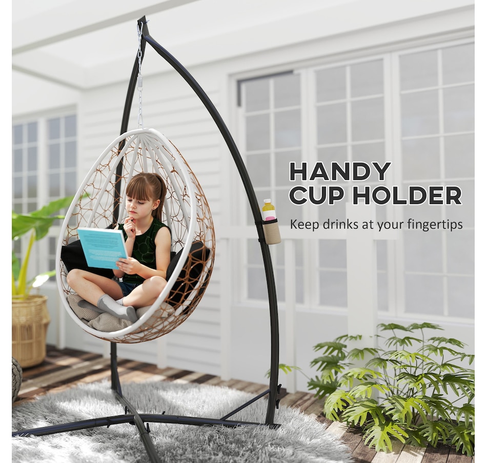 Image 938289_ALTMORE6.jpg, Product 938-289 / Price $114.99, Outsunny Hammock Chair Stand, Steel Hanging Chair Stand Only w/ Cup Holder from Outsunny on TSC.ca's Home & Garden department