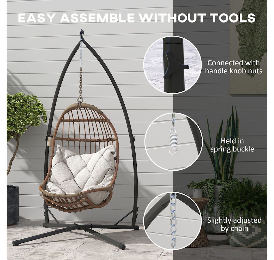 Image 938289_ALTMORE7.jpg, Product 938-289 / Price $114.99, Outsunny Hammock Chair Stand, Steel Hanging Chair Stand Only w/ Cup Holder from Outsunny on TSC.ca's Home & Garden department