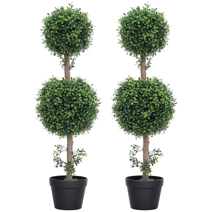 Image 938290.jpg, Product 938-290 / Price $92.99, HOMCOM 2 Pack Artificial Boxwood Topiary Ball Trees, Fake Plants in Pot from HOMCOM on TSC.ca's Home & Garden department