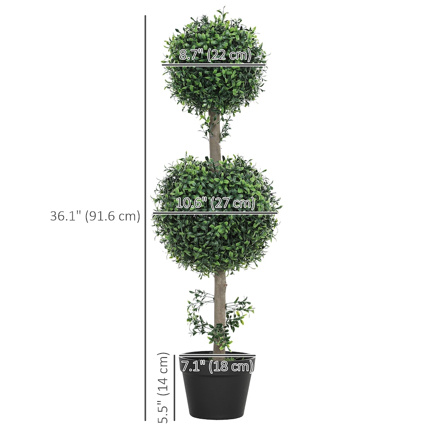 Image 938290_ALTMORE2.jpg, Product 938-290 / Price $92.99, HOMCOM 2 Pack Artificial Boxwood Topiary Ball Trees, Fake Plants in Pot from HOMCOM on TSC.ca's Home & Garden department