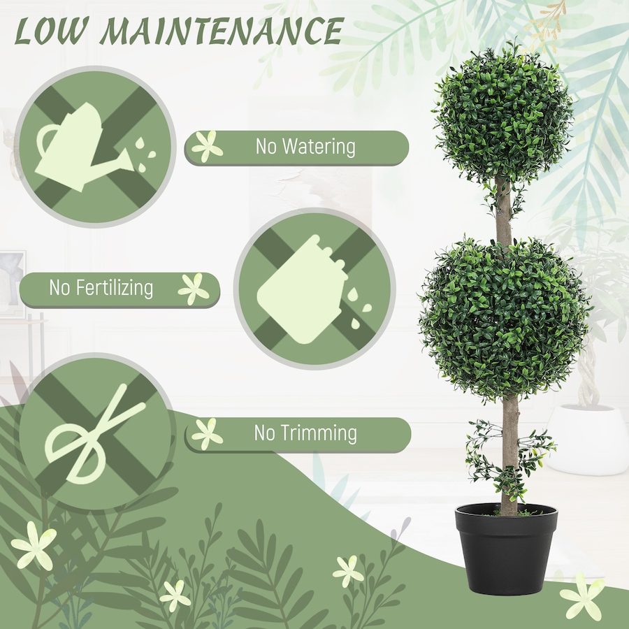 Image 938290_ALTMORE5.jpg, Product 938-290 / Price $92.99, HOMCOM 2 Pack Artificial Boxwood Topiary Ball Trees, Fake Plants in Pot from HOMCOM on TSC.ca's Home & Garden department