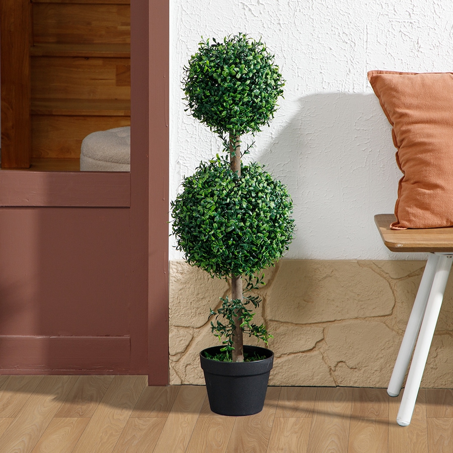Image 938290_ALTMORE6.jpg, Product 938-290 / Price $92.99, HOMCOM 2 Pack Artificial Boxwood Topiary Ball Trees, Fake Plants in Pot from HOMCOM on TSC.ca's Home & Garden department
