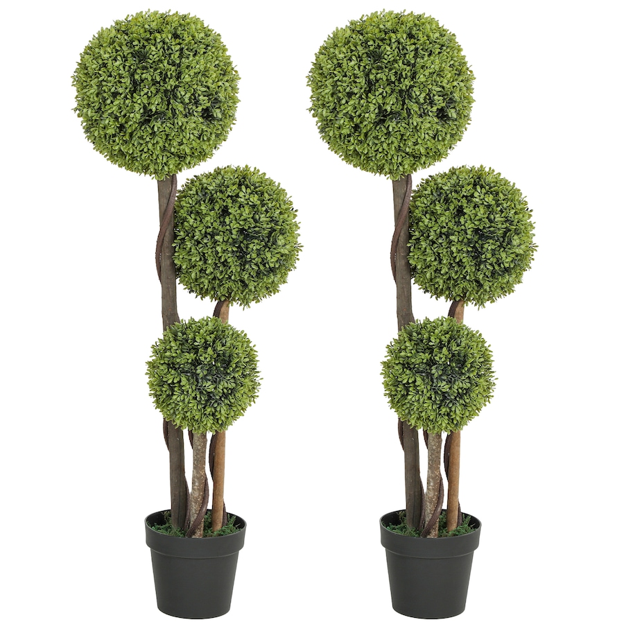 Image 938293.jpg, Product 938-293 / Price $159.99, HOMCOM 45 Inch Artificial Boxwood Triple Ball Topiary Tree Set of 2, Green from HOMCOM on TSC.ca's Home & Garden department