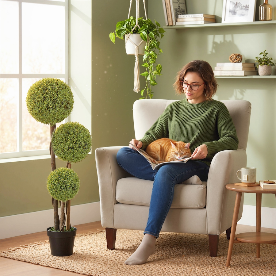 Image 938293_ALTMORE1.jpg, Product 938-293 / Price $159.99, HOMCOM 45 Inch Artificial Boxwood Triple Ball Topiary Tree Set of 2, Green from HOMCOM on TSC.ca's Home & Garden department