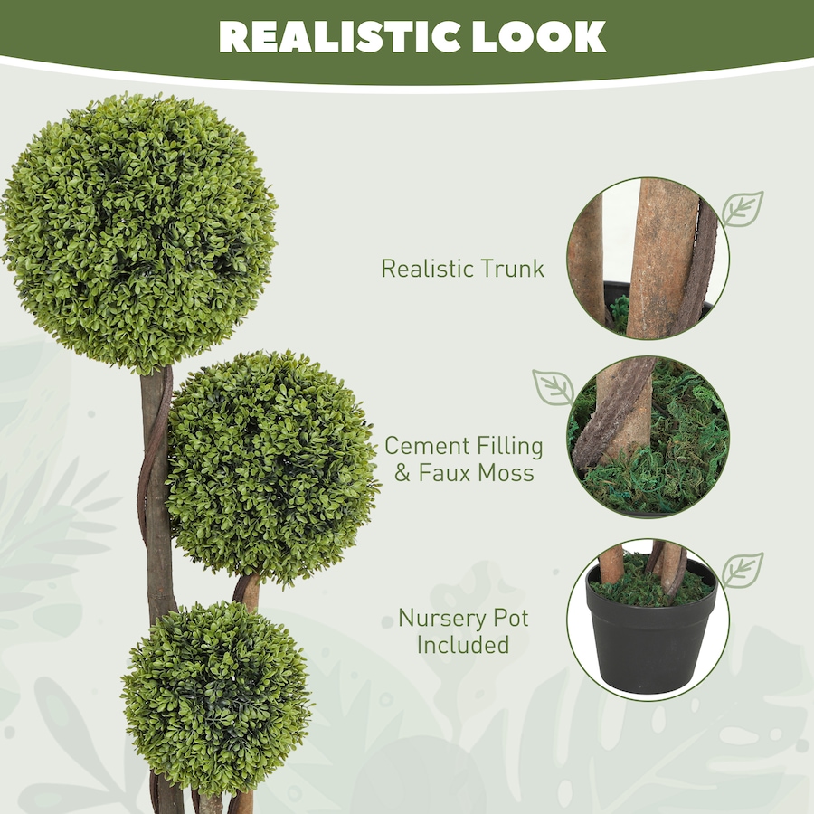 Image 938293_ALTMORE3.jpg, Product 938-293 / Price $159.99, HOMCOM 45 Inch Artificial Boxwood Triple Ball Topiary Tree Set of 2, Green from HOMCOM on TSC.ca's Home & Garden department