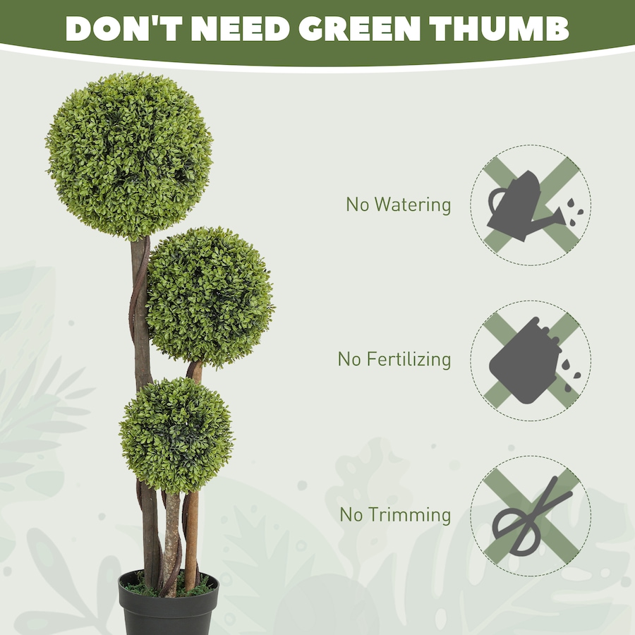 Image 938293_ALTMORE5.jpg, Product 938-293 / Price $159.99, HOMCOM 45 Inch Artificial Boxwood Triple Ball Topiary Tree Set of 2, Green from HOMCOM on TSC.ca's Home & Garden department