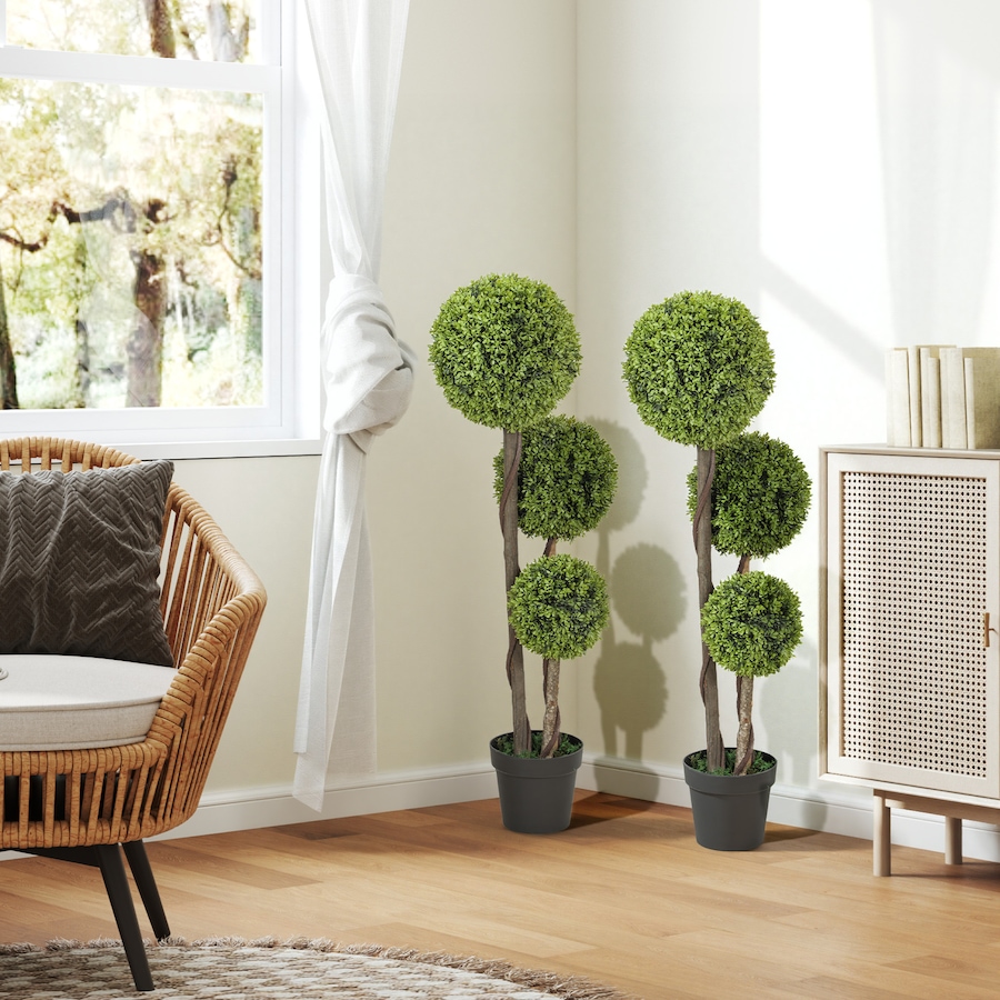 Image 938293_ALTMORE6.jpg, Product 938-293 / Price $159.99, HOMCOM 45 Inch Artificial Boxwood Triple Ball Topiary Tree Set of 2, Green from HOMCOM on TSC.ca's Home & Garden department