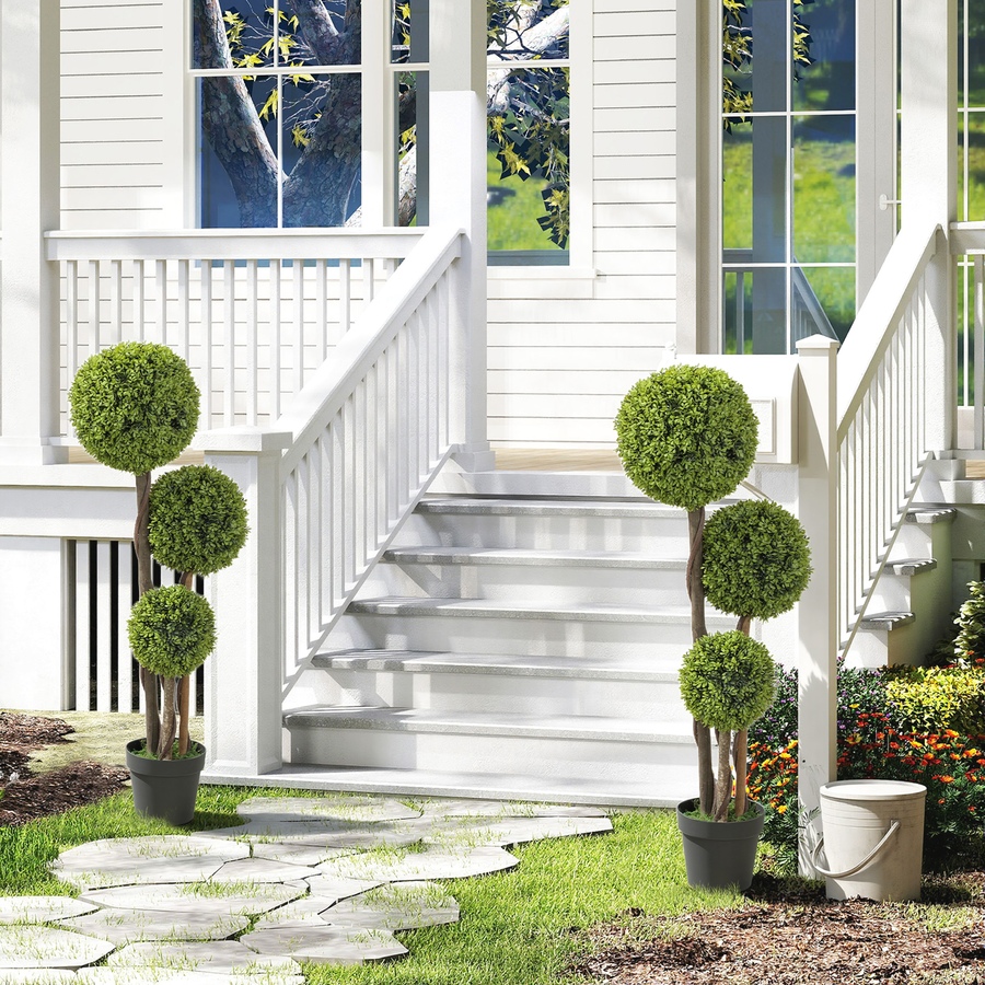 Image 938293_ALTMORE7.jpg, Product 938-293 / Price $159.99, HOMCOM 45 Inch Artificial Boxwood Triple Ball Topiary Tree Set of 2, Green from HOMCOM on TSC.ca's Home & Garden department