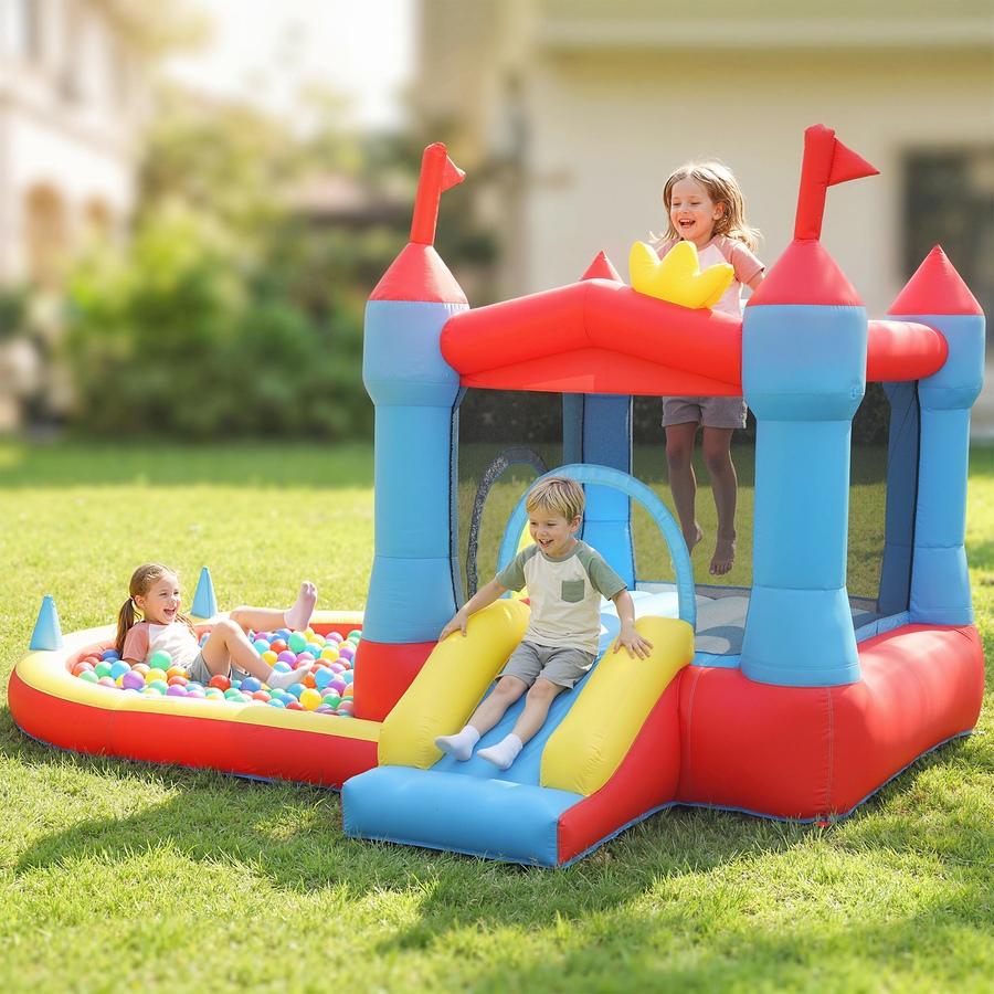 Image 938312_ALTMORE1.jpg, Product 938-312 / Price $220.99, Qaba Bouncy Castle for Kids with Slide, Pool/Ball Pit, Basketball Hoop from Qaba on TSC.ca's Home & Garden department