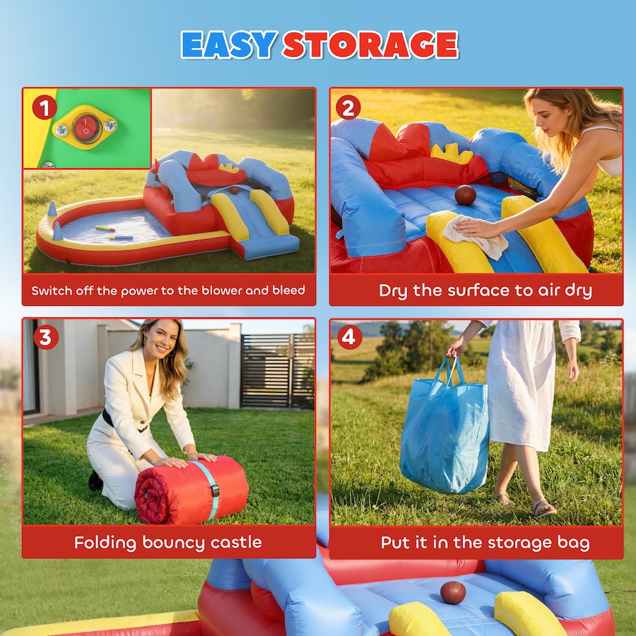 Image 938312_ALTMORE6.jpg, Product 938-312 / Price $220.99, Qaba Bouncy Castle for Kids with Slide, Pool/Ball Pit, Basketball Hoop from Qaba on TSC.ca's Home & Garden department