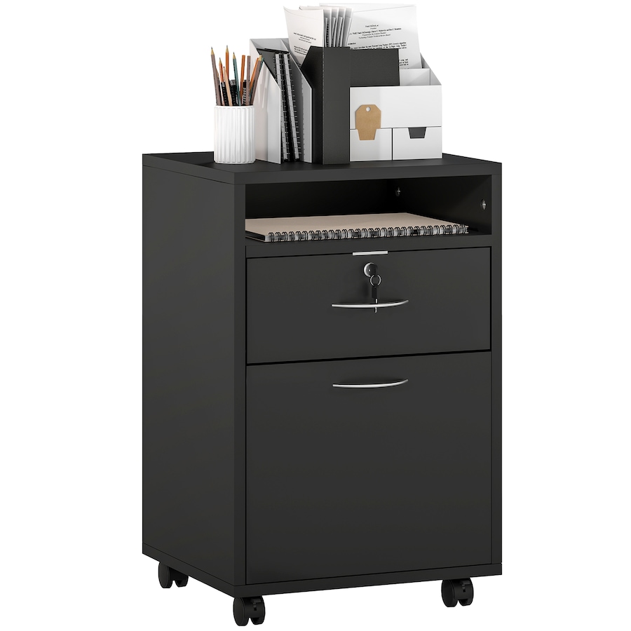 Image 938314.jpg, Product 938-314 / Price $87.54, HOMCOM Vertical Filing Cabinet with Drawer Wheels, File Cabinet, Black from HOMCOM on TSC.ca's Home & Garden department