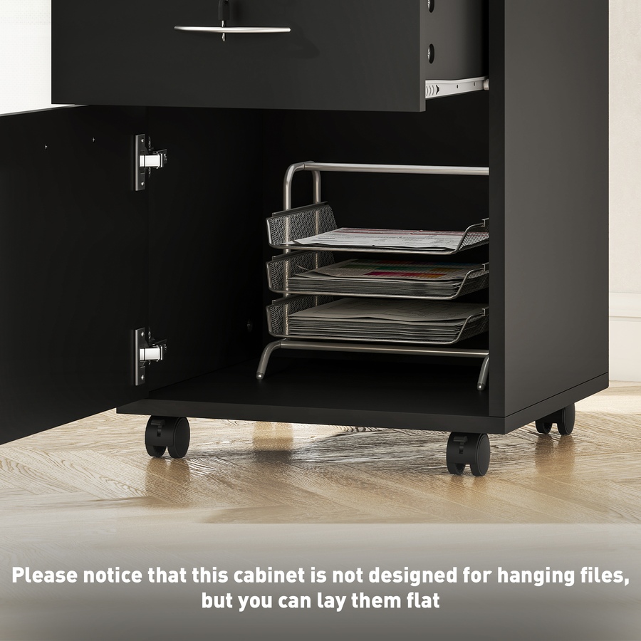 Image 938314_ALTMORE7.jpg, Product 938-314 / Price $87.54, HOMCOM Vertical Filing Cabinet with Drawer Wheels, File Cabinet, Black from HOMCOM on TSC.ca's Home & Garden department